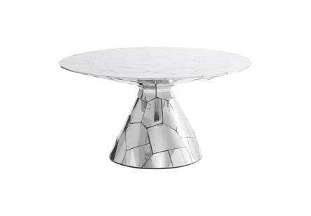 Crazycut Dining Table, Mirror Polished Stainless Steel