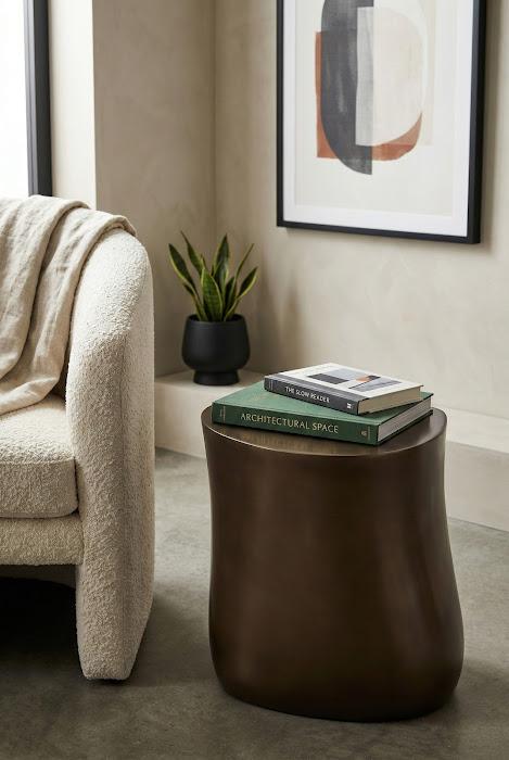  Mellow Side Table, Polished Bronze