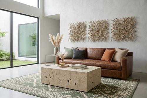 Vine Wall Tile, XL, Bleached