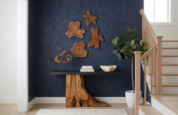 Freeform Teak Wall Slice, LG, Natural