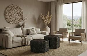 Chaka Petrified Coffee Table, Rough, Black, Tall