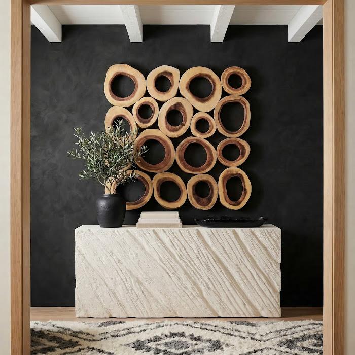 Chuleta Rings Wall Art, Chamcha Wood, Square, LG