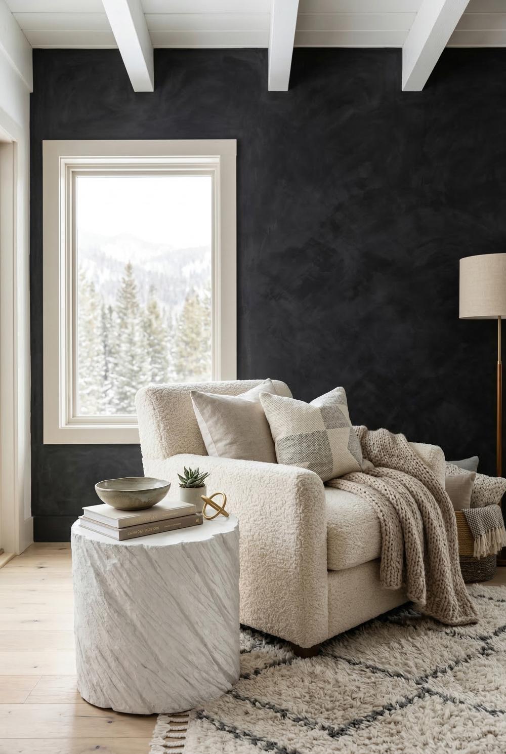 Shear Side Table, Oval, White Stone