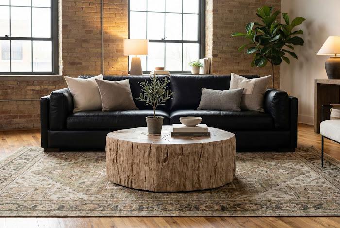 Converge Petrified Coffee Table, Rough, Cream