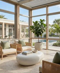 River Stone Coffee Table, Gel Coat White, Large