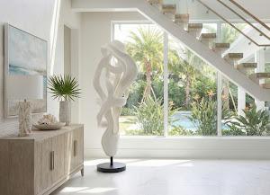 Cast Dancing Sculpture, Saute, Faux Bleached