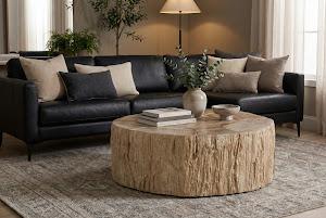 Converge Petrified Coffee Table, Rough, Cream