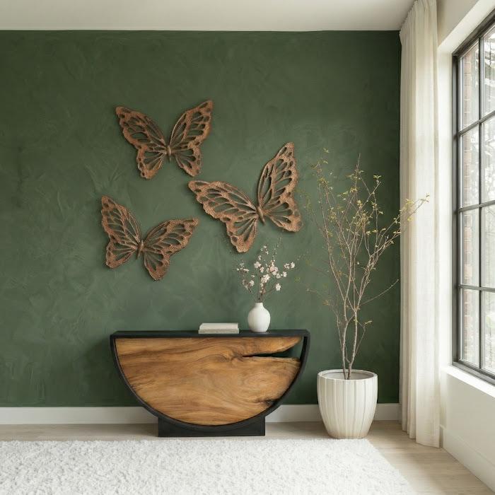 Butterfly Wall Art, SM, Copper/Black, Metal
