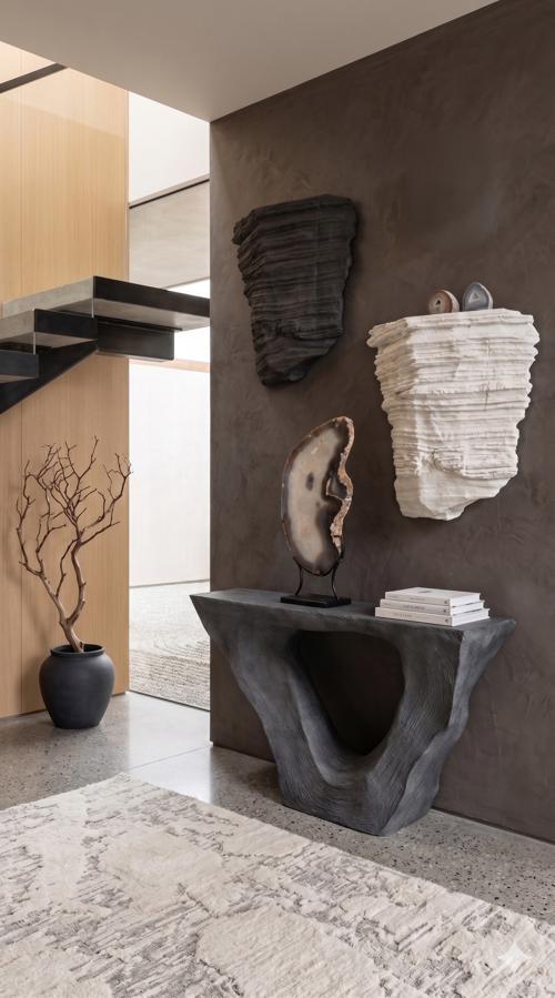 Stratified Rock Wall Décor, Charcoal Stone