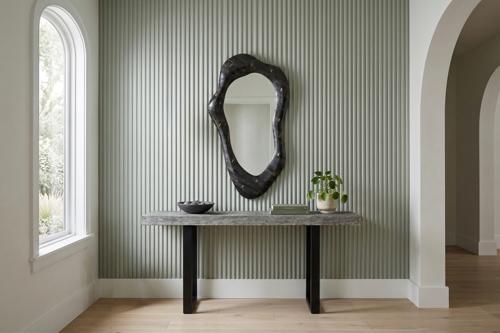 Morphic Petrified Mirror, Wave, Black Frame