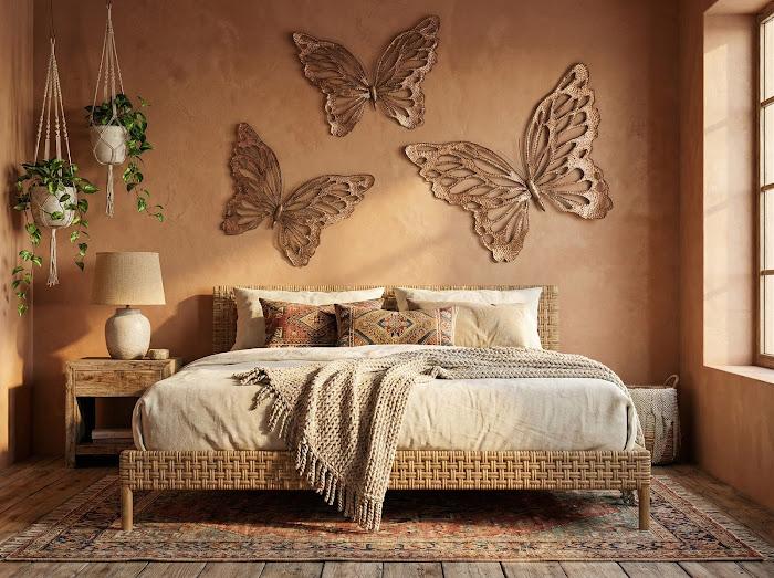 Butterfly Wall Art, SM, Copper/Black, Metal
