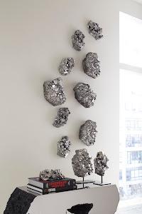 Cast Crystal Wall Art, Liquid Silver, LG