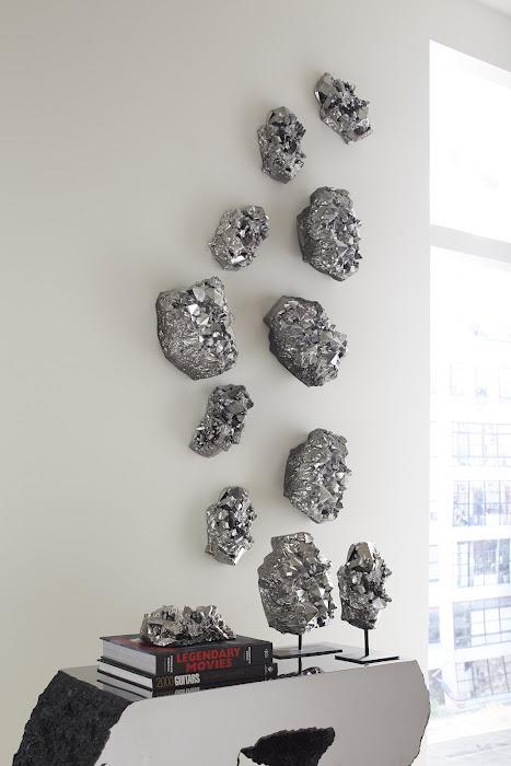 Cast Crystal Wall Art, Liquid Silver, LG