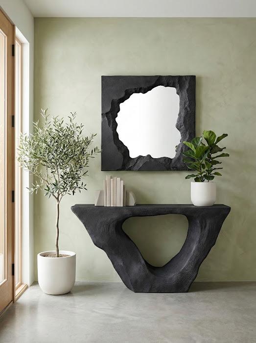 Strata Console, Charcoal Stone