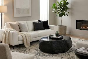Quarry Coffee Table, Small, Black Glamstone