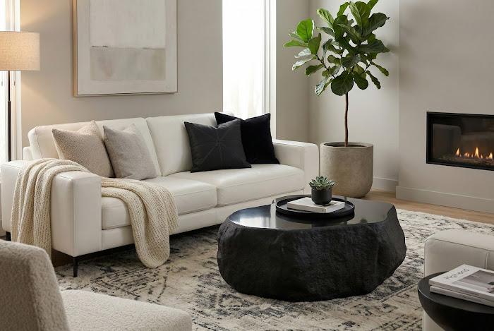 Quarry Coffee Table, Small, Black Glamstone