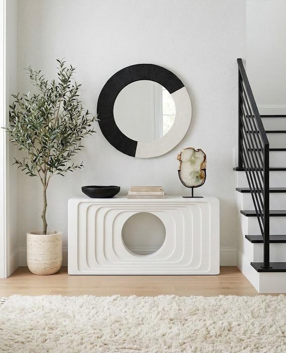 Centered Console Table, Roman Stone