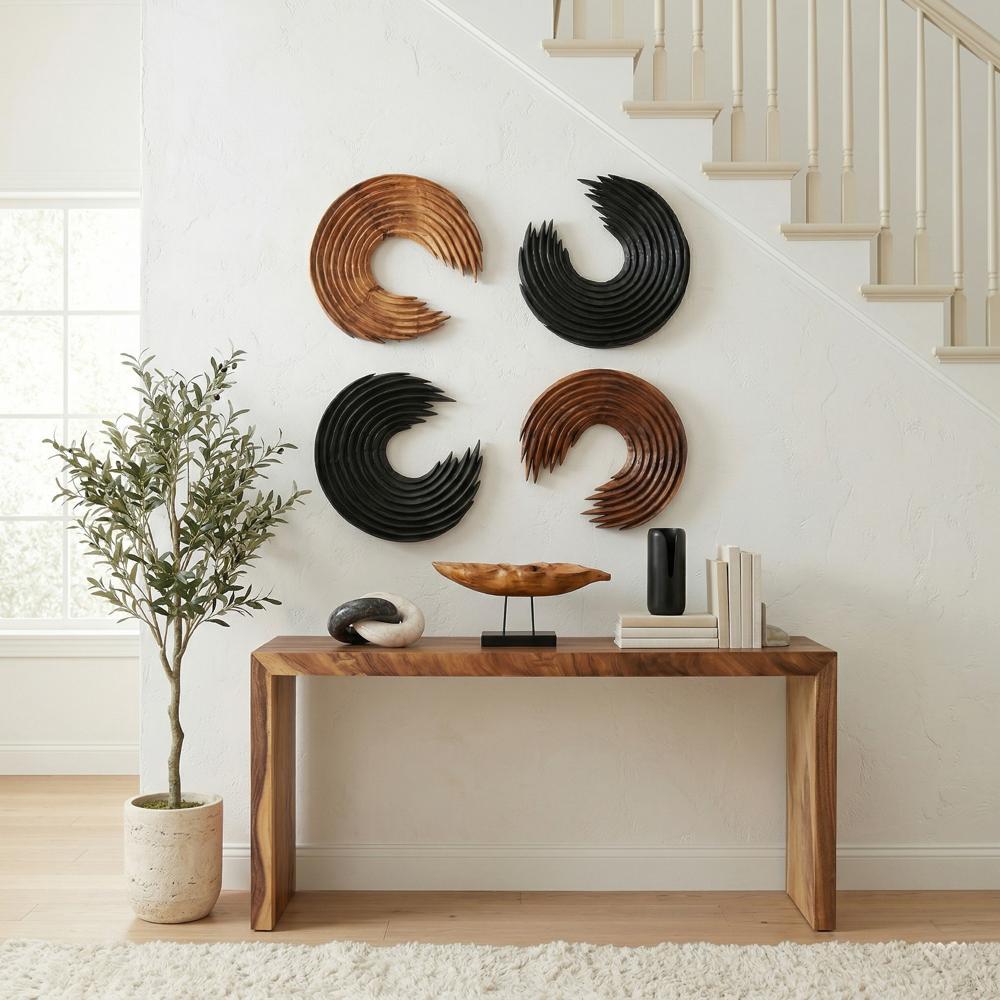 Swoop Wall Art, Natural Wood, Large