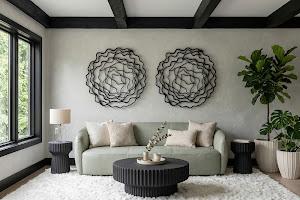 Vine Wall Flower, Black, Large