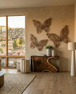 Butterfly Wall Art, SM, Copper/Black, Metal