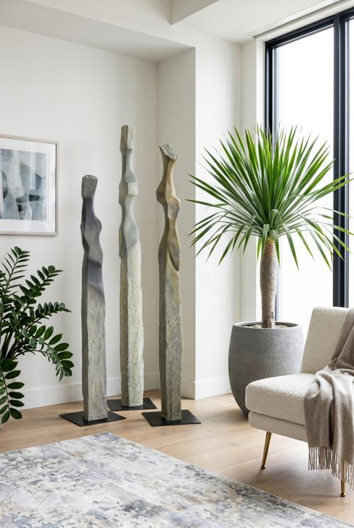 Cast Women Sculptures, C , Colossal, Splinter Stone Finish
