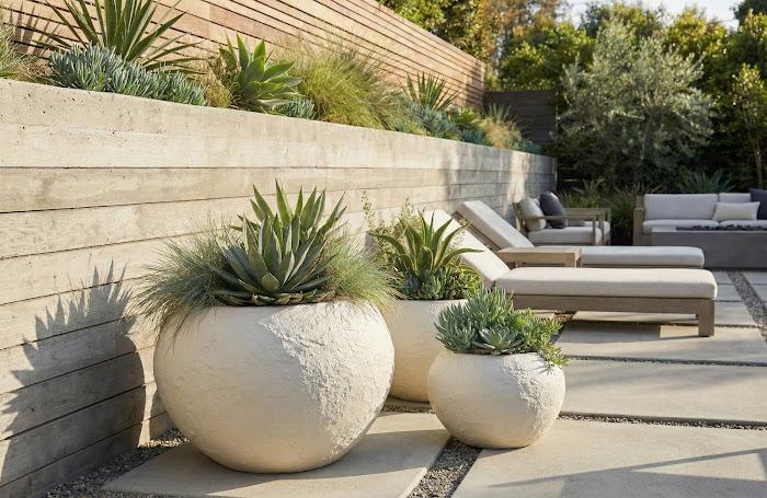 Aera Planter, Wide, Off White, Small