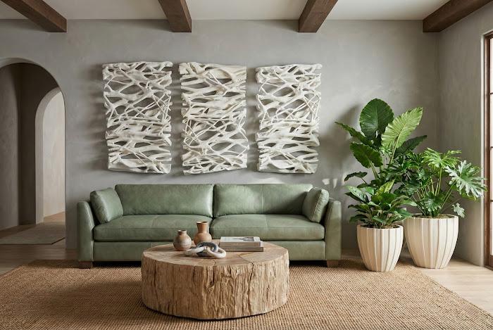 Converge Petrified Coffee Table, Rough, Cream