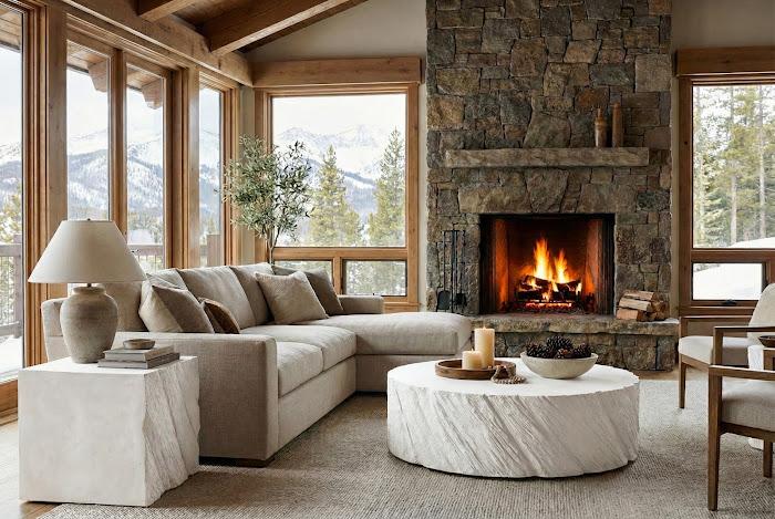 Shear Side Table, Square, White Stone