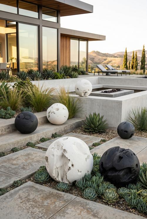 Cast Root Floor Ball, SM, Charcoal Stone