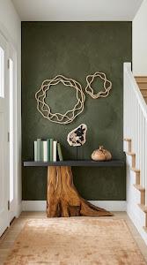 Teak Wood Console Table, Iron Sheet Top