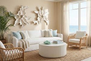 Contour Cast Root Flower Wall Art, White Stone