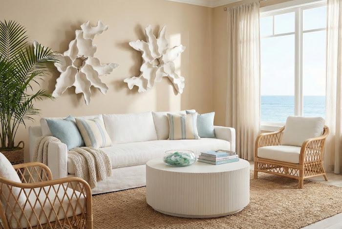 Contour Cast Root Flower Wall Art, White Stone