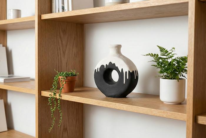 Porcelain Drip Vase, With Circle Hole