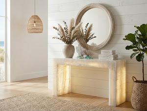Onyx Console Table, Clear White
