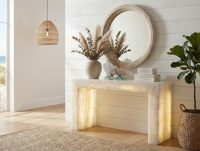 Onyx Console Table, Clear White