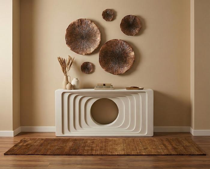 Centered Console Table, Roman Stone