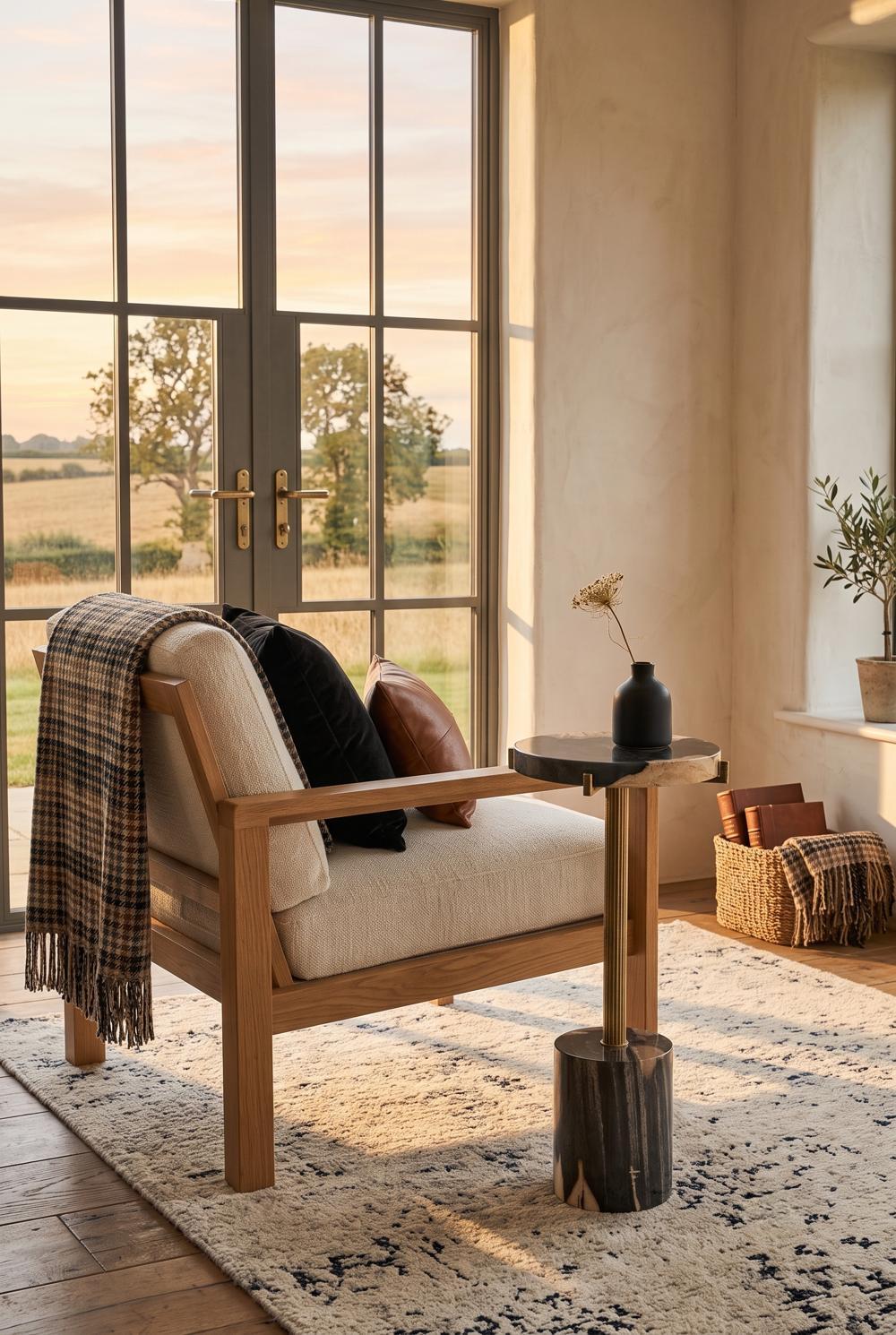 Erva Side Table, Cylinder Base