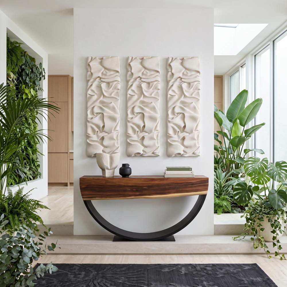 Drape Wall Art, White Stone