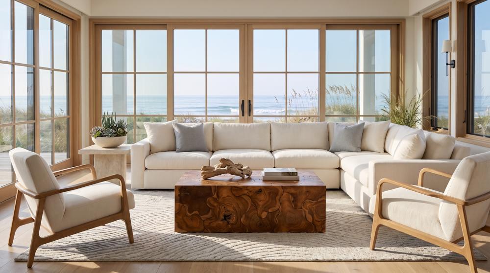 Teak Slice Coffee Table, Rectangle