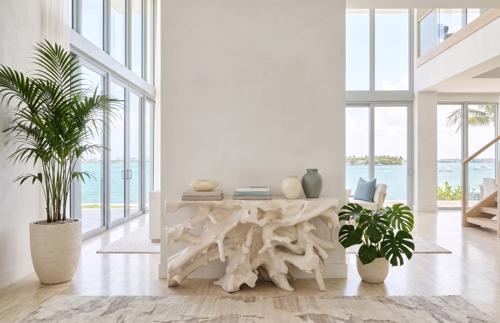 Beau Cast Root Console Table, Gel Coat White 