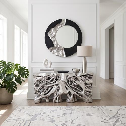 Mercury Mirror, Black, Silver Leaf