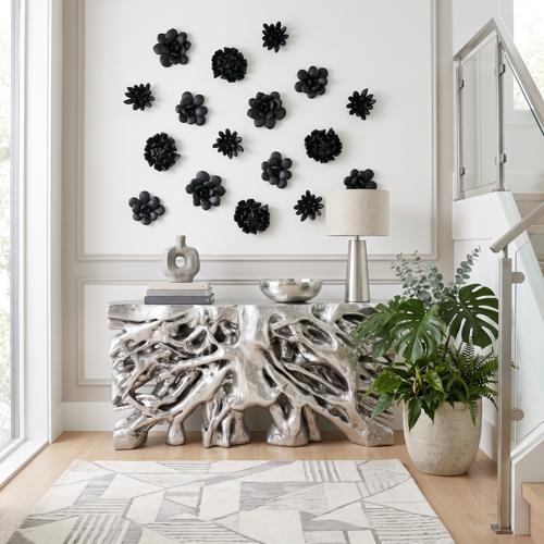 Oviferum Succulent Wall Art, Smooth Matte Black