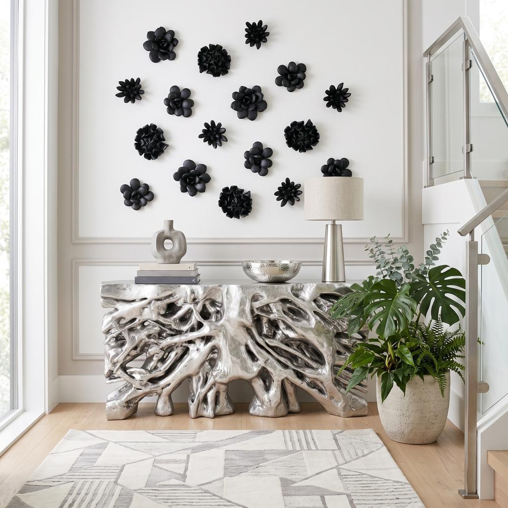 Oviferum Succulent Wall Art, Smooth Matte Black