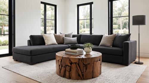 Teak Chunk Coffee Table, Round
