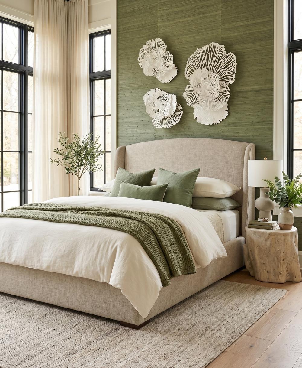 Flower Wall Art, Medium, White, Metal