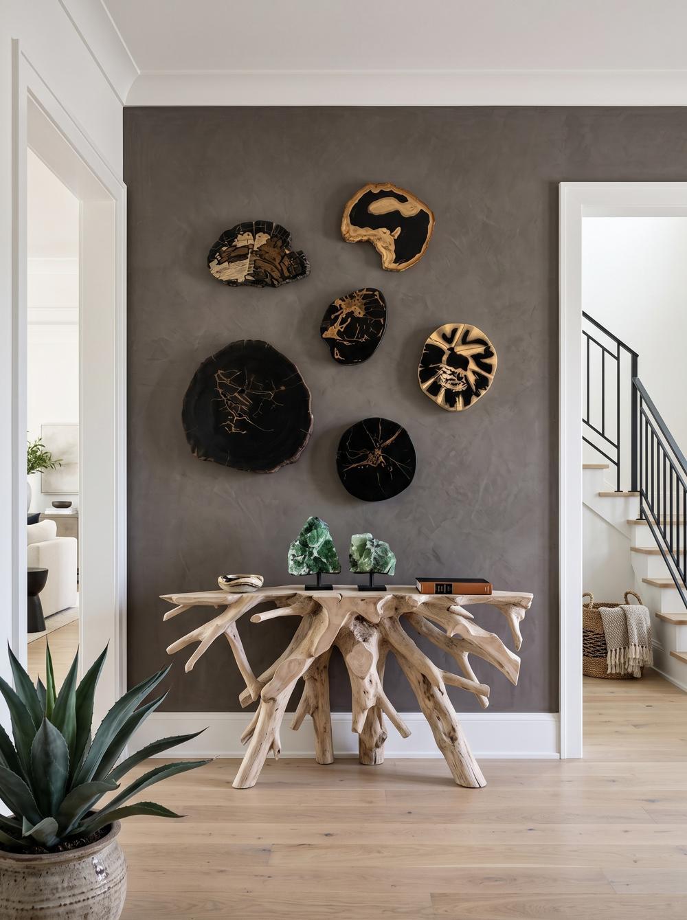 Cast Petrified Wood Wall Tile, Resin