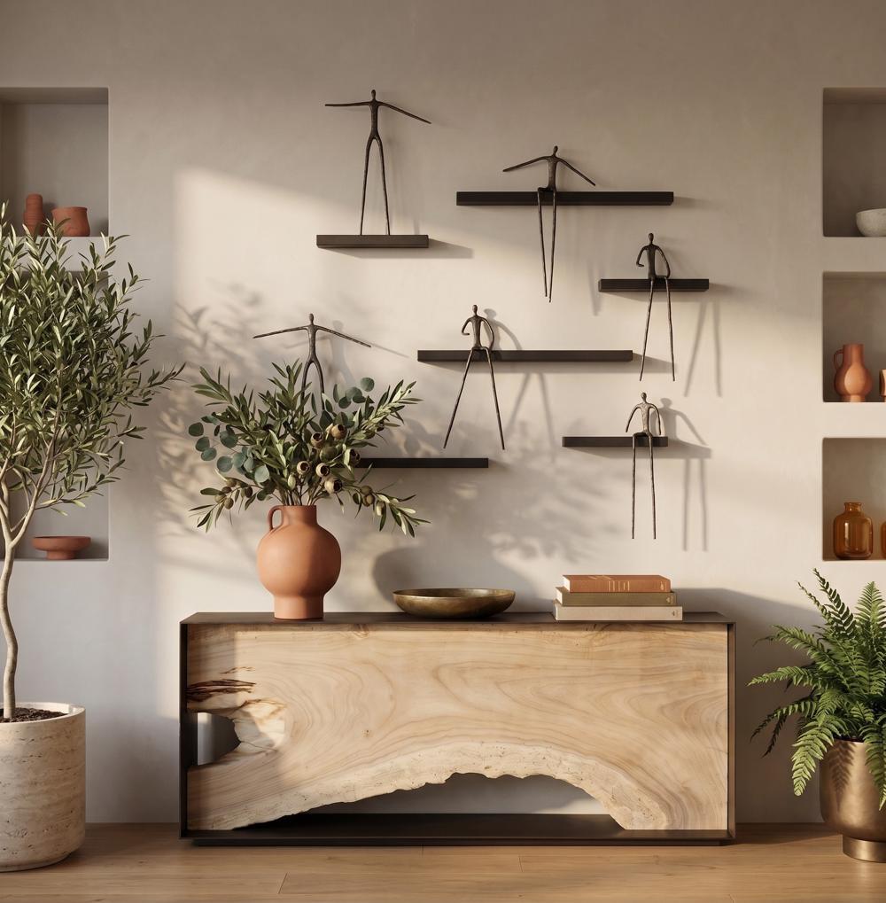 Moveable Man On Short Shelf, Sitting, C