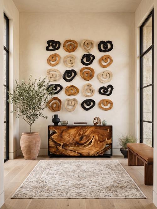 Swirl Wall Tile, Teak Wood, Assorted, Bleached