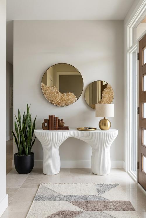 Aura Crystal Mirror, Brass Frame, Small