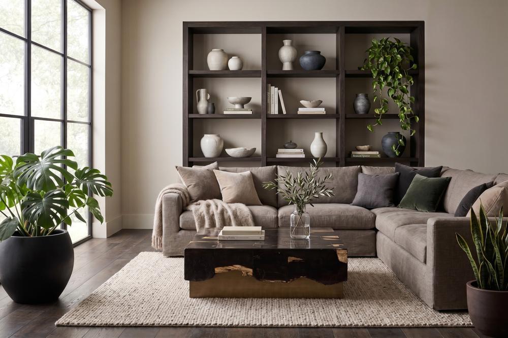 Petramosaic Coffee Table, Brass Base